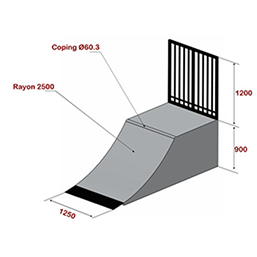 Skate-park modèle débutant - modules conformes NF EN 14974 - acier galvanisé et aluminium_5