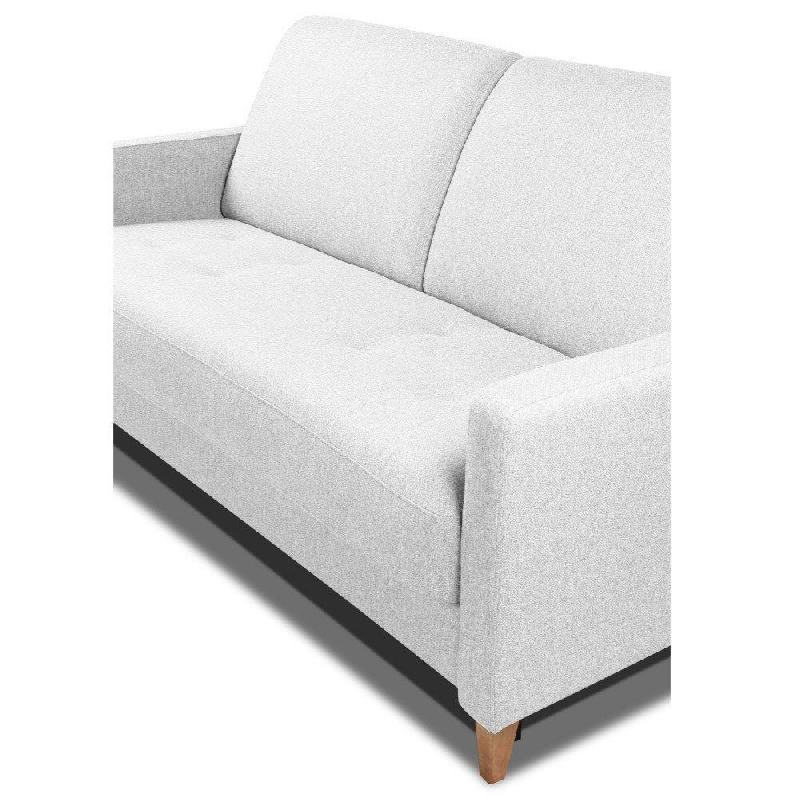 Canapé convertible OGGETTO - Matelas 16 cm - Système express - Sommier à lattes 120 cm - Polyuréthane blanc cassé_5