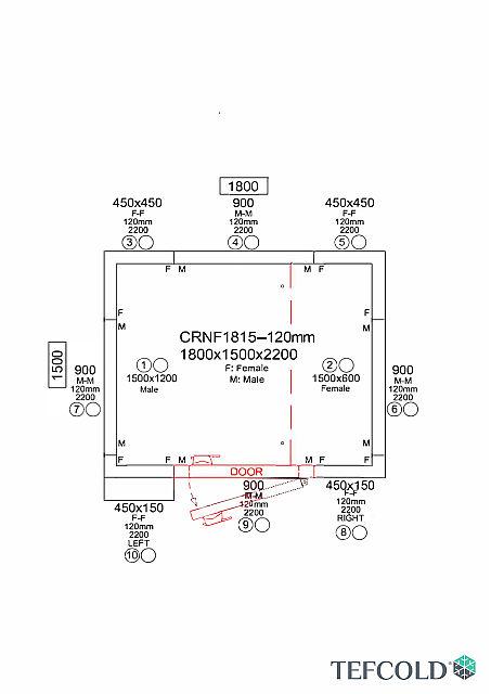 Chambre froide négative 3,85 m3 (1800 x 1500 x 2200 mm) avec monobloc de paroi_5