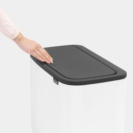 Poubelle Bo Touch Bin - 11 + 23 litres - White - 2 compartiments - 34L - Brabantia_5