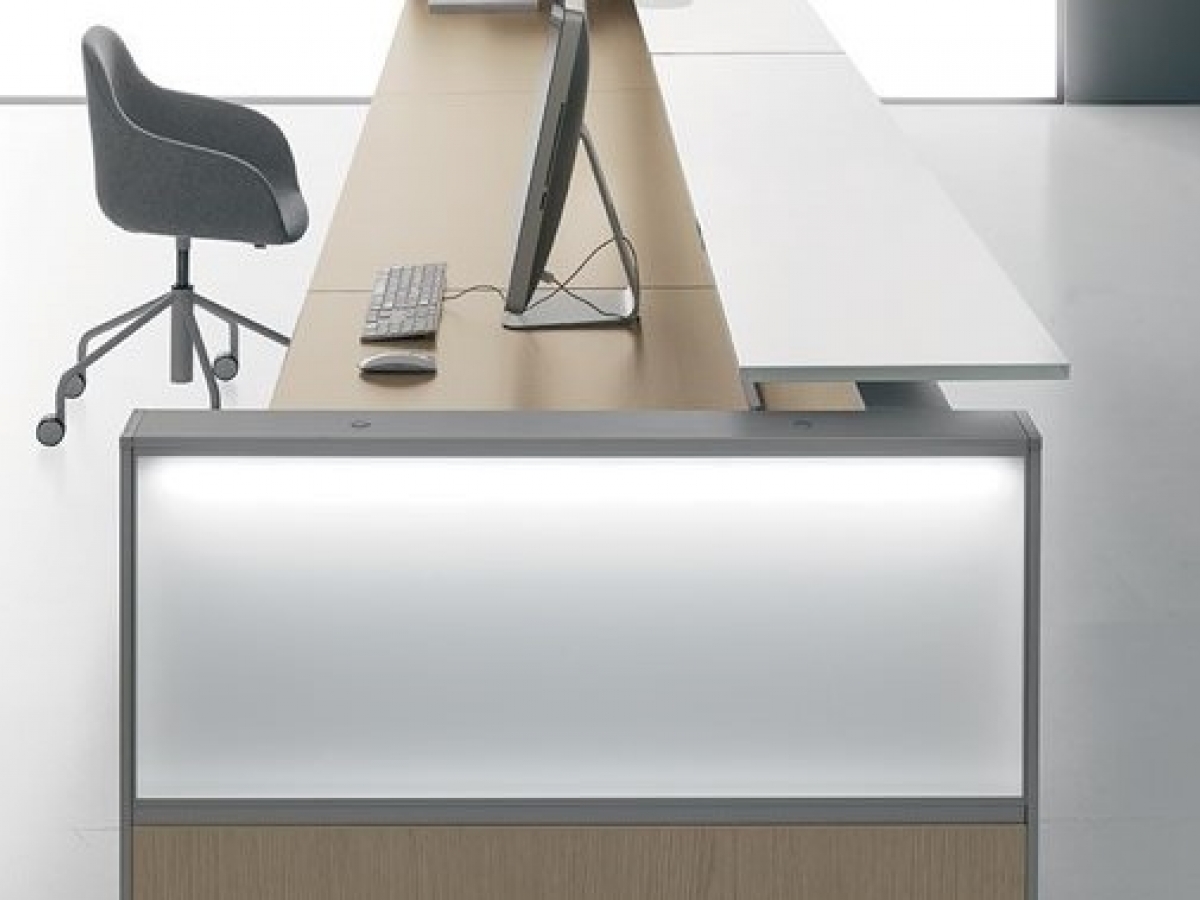 Banque d'accueil d'angle rétro-éclairée LED - DV702 - Conception modulaire avec finitions modernes_5