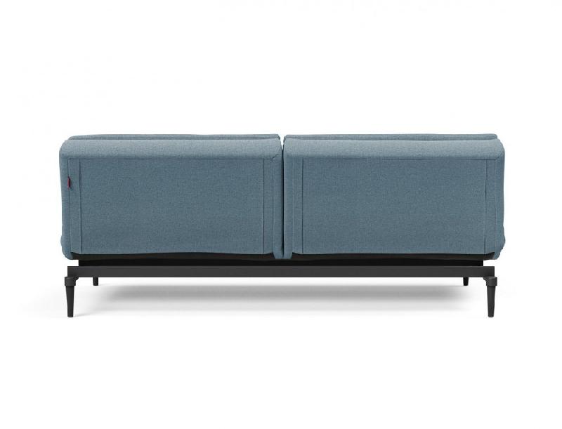 Canapé design Dublexo Styletto convertible - lit 115x210 cm - pieds chêne noir - tissu Soft Indigo_5