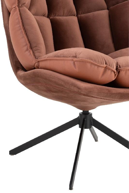 Fauteuil relax pivotant Pietra - tissu rouille, design contemporain et confort optimal_5