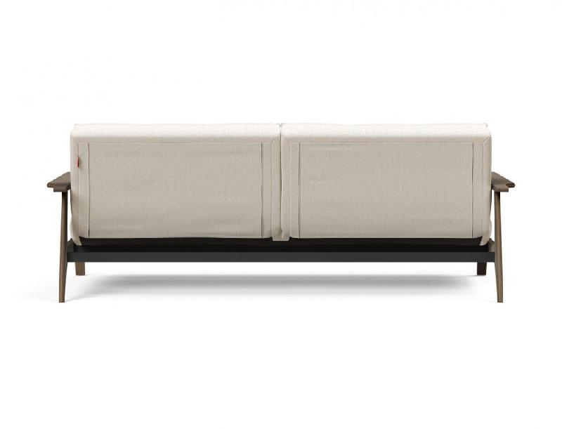 Canapé-lit design Innovation Living Splitback Frej - Convertible 115x210 cm - Chêne fumé et tissu bouclé Off White_5