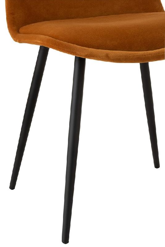 Chaise Helena ocre - métal laqué noir et velours doux - design tendance et confortable_5