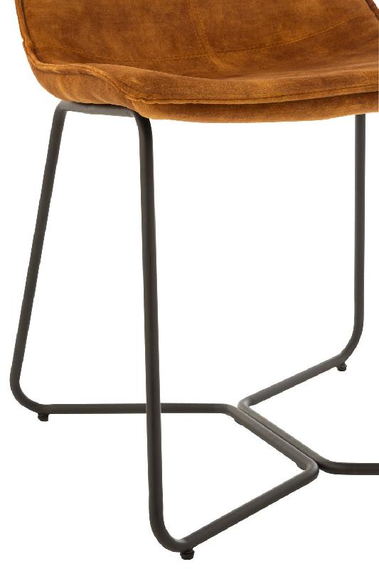 Chaise RATRI en velours ocre - pieds métal noir - style industriel - confortable et chic_5