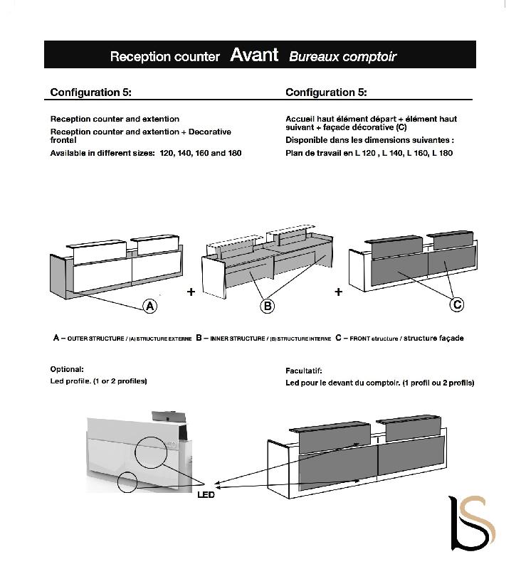Banque d'accueil pour 2 personnes Avant - Ofitres - 249, Non_5