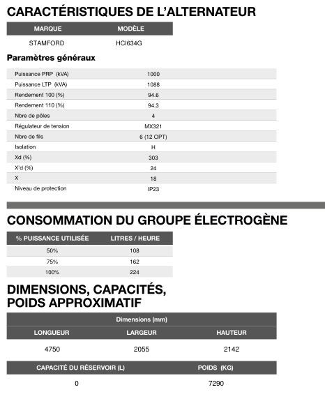 AP-1105 60 Hz triphasé - Groupe électrogène en container INMESOL - 1088 kVA LTP / 996 kVA PRP - Moteur Perkins_5