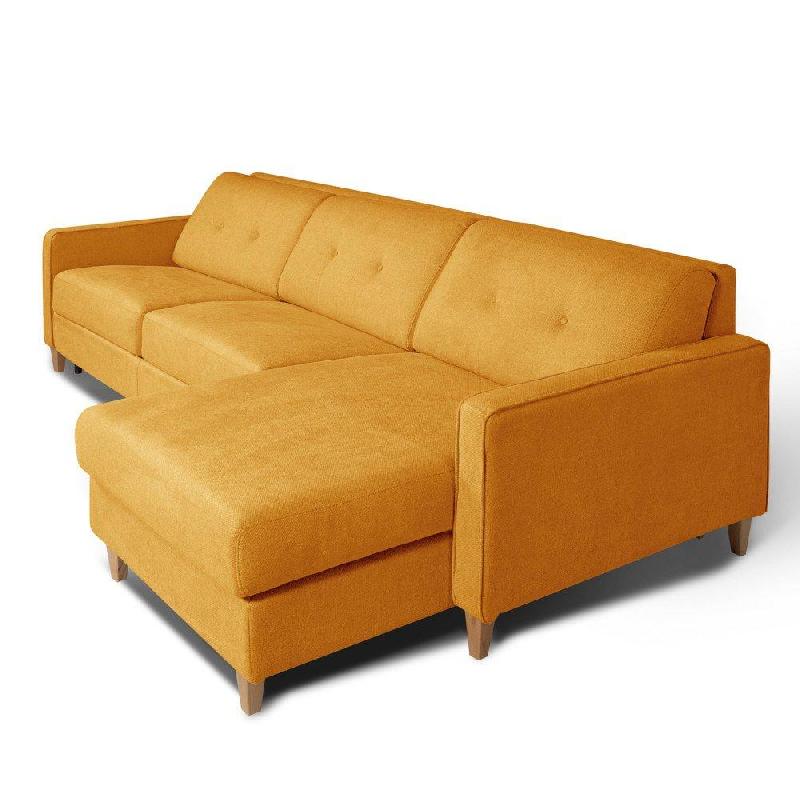 Canapé d'angle Norway - Matelas 16 cm - Système express - Sommier à lattes Renatonisi - Tweed jaune - Fabrication italienne_5
