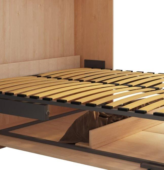 Lit escamotable Santorin 140x190 cm - Système SEDAC MERAL - Profondeur 50 cm - Chêne clair_5