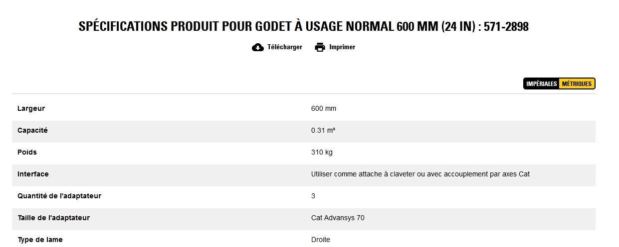 Https://www.Cat.Com/fr_fr/products/new/attachments/buckets-excavator/general-duty/2000000242.Html godet d'excavation à usage normal - caterpillar finance france - 600 mm (24 in) - poids 310 kg_5