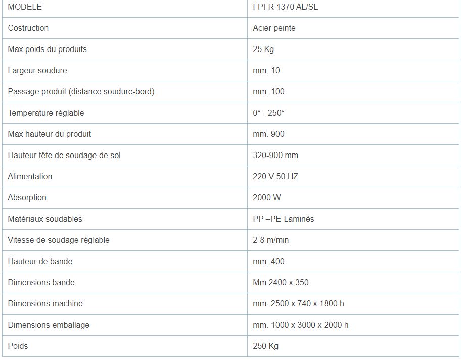 FPFR 1370 AL/SL - Soudeuse en continu - Ferplast - Double groupe de soudage - Poids 250 kg_5