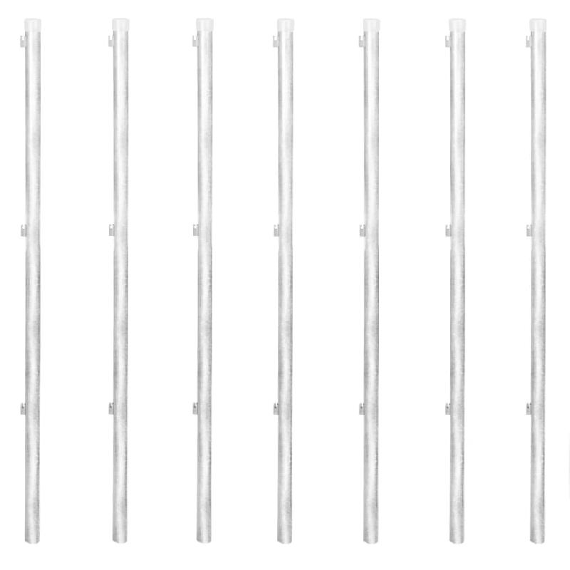 Vidaxl clôture à mailles avec poteaux acier galvanisé 15x0,8 m argenté 141494_5