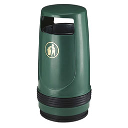 Corbeille synthétique résistante aux UV - DRACO - 90L avec liner en métal et fixation au sol_5