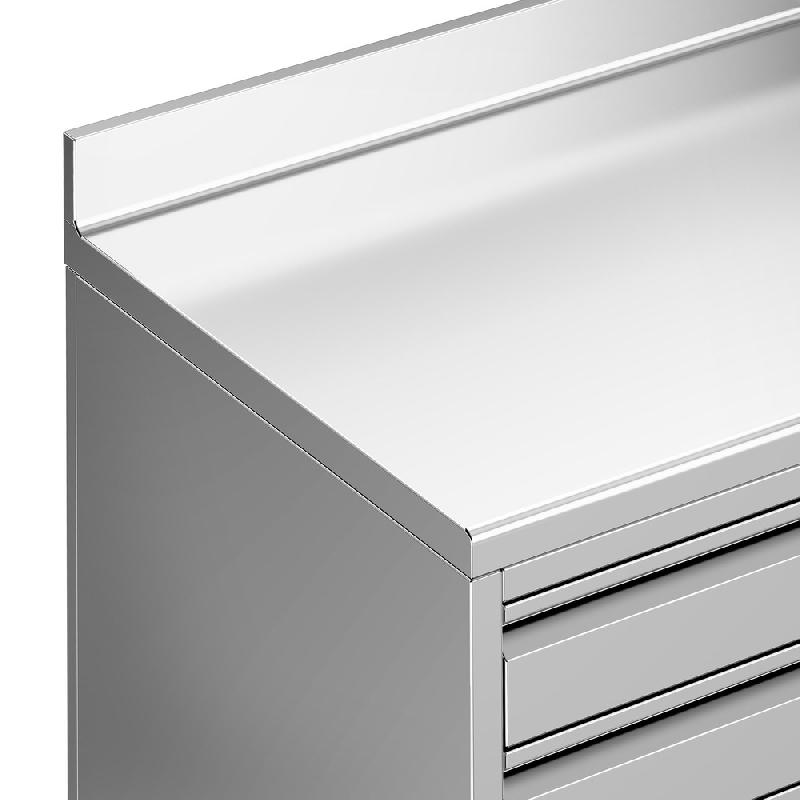 Meuble inox pour machine à café - 800 x 600 mm - 2 tiroirs - Bac à marc de café_5