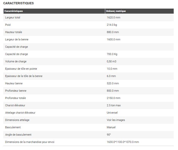 Prm-160-hm - godet pour chariot élévateur - deleks - poid : 214.0 kg_5