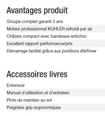 HXC 6000 C5 Groupe électrogène - Kohler - Puissance max 5,60 kW - Gamme INTENS - Fréquence 50 Hz_5