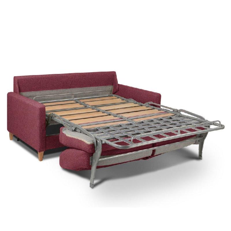 Canapé convertible OGGETTO - Matelas 16 cm - Système express - Sommier à lattes 160 cm - Renatonisi tweed rouge_5