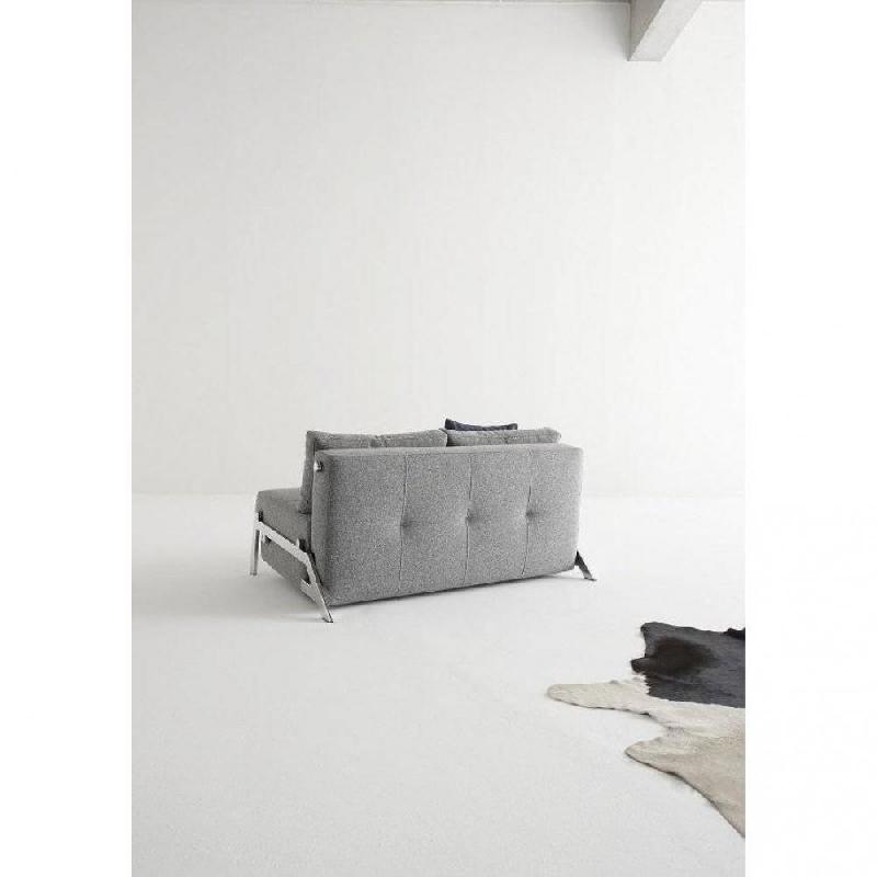 Canapé convertible design Cubed 02 Chrome 160 par Innovation Living - Lit 200x160 cm - Tissu Twist Granite_5