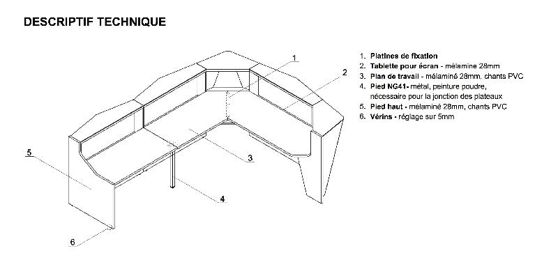 Banque d'accueil lumineuse Alpa - MDD - Blanc brillant_5