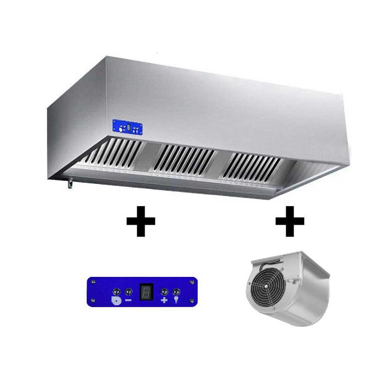 Hottes caisson inox avec moteur, variateur, filtre et éclairage - Profondeur 1100 mm - 1200_5