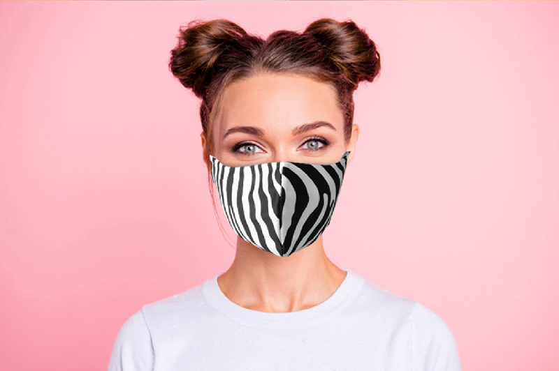Masque facial personnalisé - Taille adulte - Deux couches lavables en polyester et coton - Impression par sublimation_5