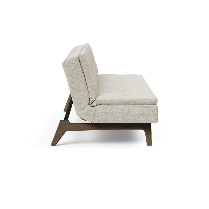 Canapé convertible design Dublexo Eik - tissu Mixed Dance Natural - 210x115 cm - pieds en chêne fumé_5