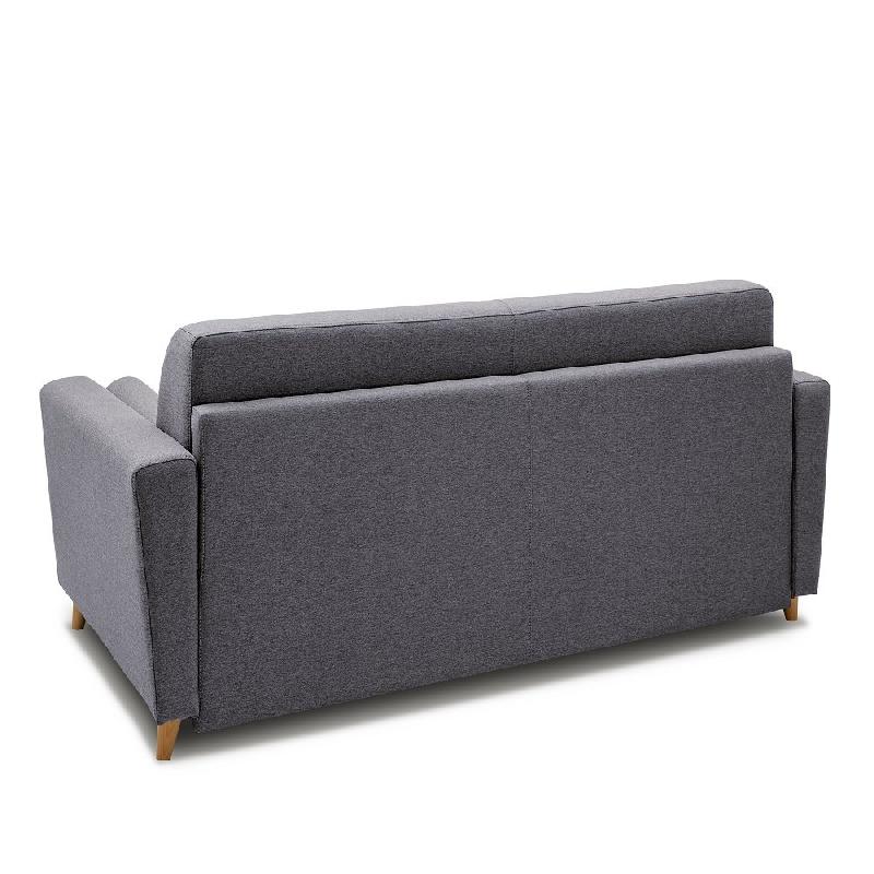 Canapé VIRGOLA convertible express - Matelas 16 cm - Sommier lattes 140 cm - Tissu tweed gris - Design scandinave_5