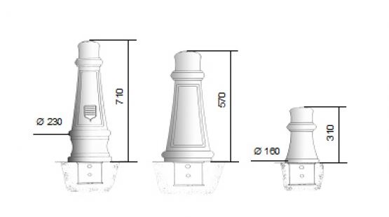 Borne de protection en fonte à sceller ou amovible pour la régulation de trafic - PRG 710, 570, 310_5