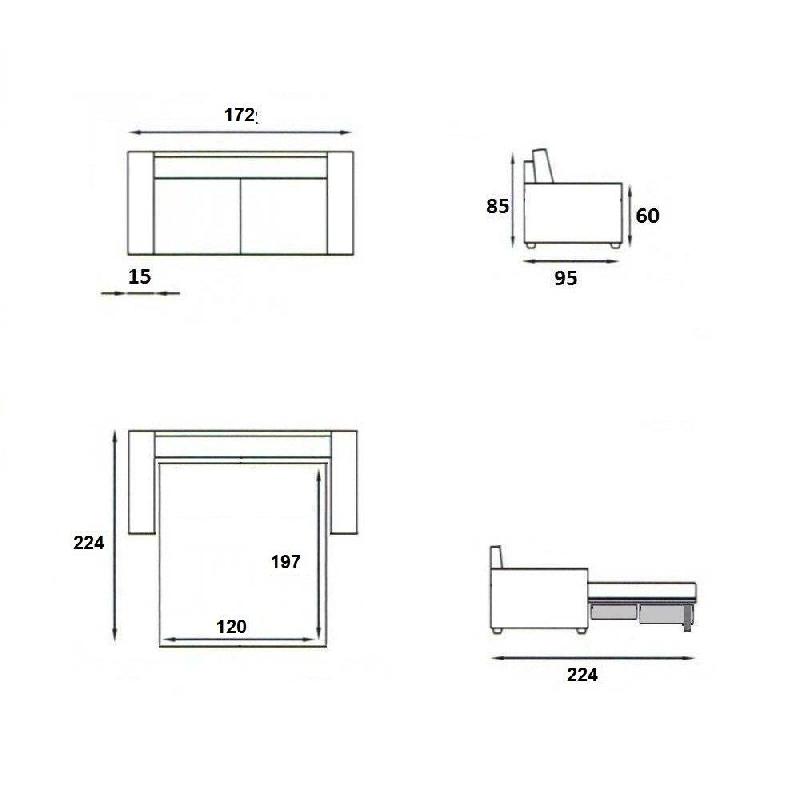 Canapé convertible Night Express - 120 cm - Matelas 14 cm en mousse polyuréthane - Couleur rouge_5
