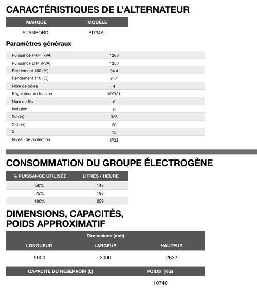 AP-1400 50 Hz - Triphasé - Groupe électrogène en container - 1350,0 kVA - Moteur Perkins - Alternateur Stamford_5