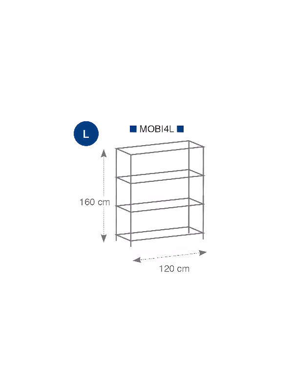 Étagère métal chromé 4 tablettes 120 cm_5