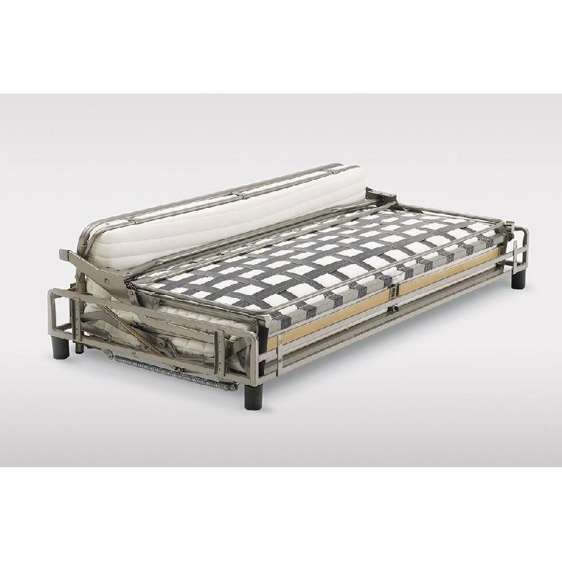 Canapé convertible Club Newton Express en velours vert - sommier à lattes 140x197 cm - matelas 16 cm Silvercare_5