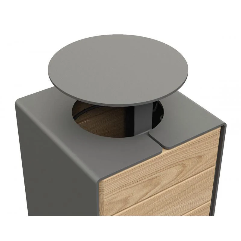 Corbeille ligne KUB en acier et bois_5