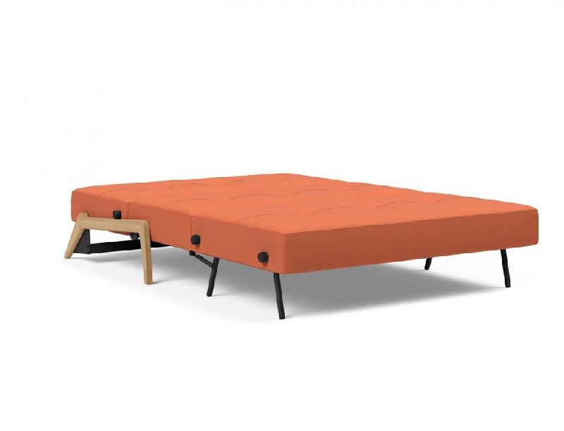 Canapé convertible design Cubed Wood 02 - Innovation Living - Lit 200x140 cm - Tissu Argus Rust - Pieds en chêne_5