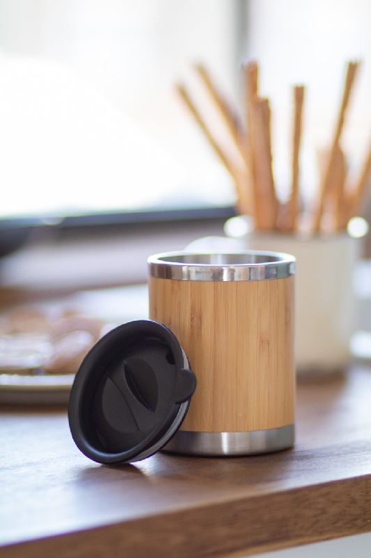 Mug thermos isotherme - double paroi inox et bambou - 300 ml_5