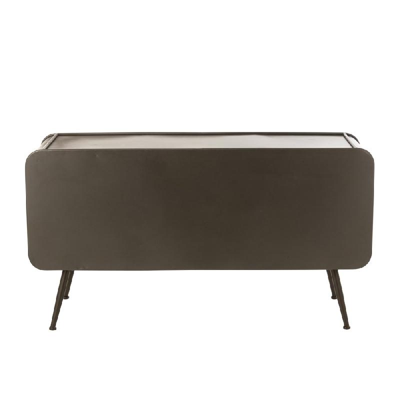 Buffet Tazzy - 2 portes quadrillées, 3 tiroirs en bois massif, métal - L145 x H78 x P45 cm_5