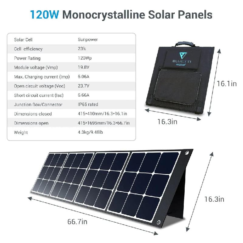 BLUETTI PV120 Panneau solaire | 120 W - 4 Panneaux Solaires PV120_5
