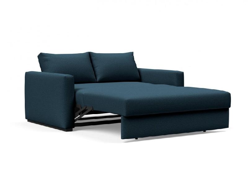 Canapé design convertible lit COSIAL - Innovation Living - Tissu Argus Navy Blue - Accoudoirs rembourrés - 140x202cm_5
