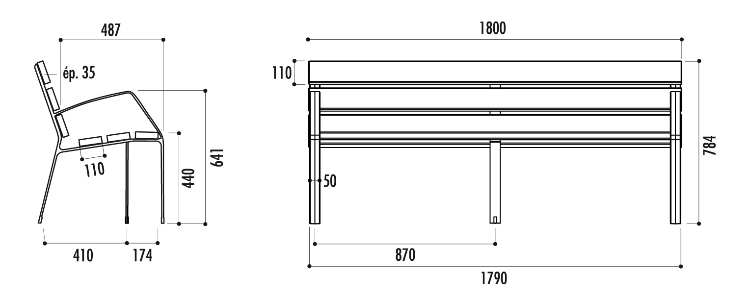 Banc public modo en polymère composite - ECOCITY_5