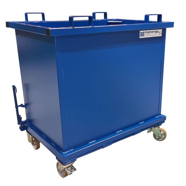 Benne à fond ouvrant - tôlé ou grillagé - capacité 500 à 2000L - fabrication française_5