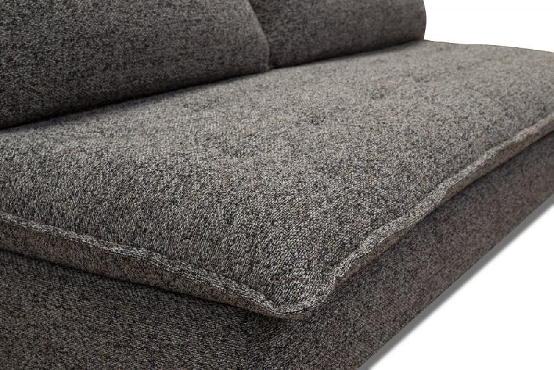 Canapé lit compact 3 places Lisbonne 140 cm - sommier à lattes, matelas 13 cm, tissu tweed gris chiné_5