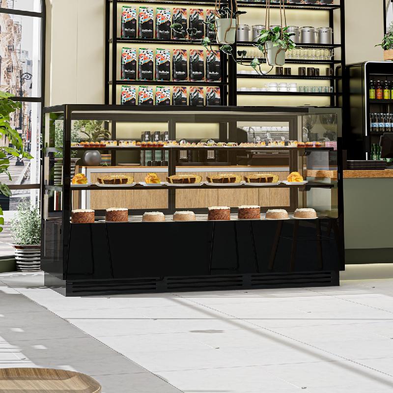 Vitrine réfrigérée de présentation avec service-arrière (l200 x p72 cm) avec éclairage led et 2 étagères_5