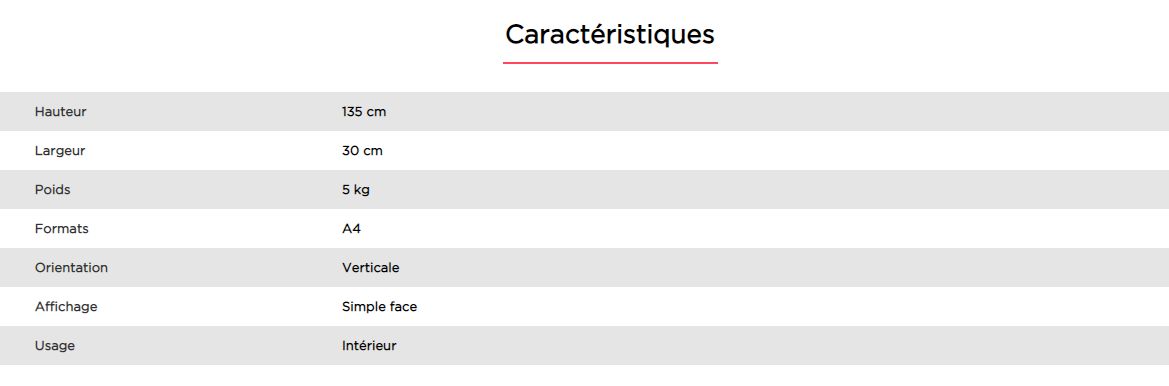 2033 - Porte-visuel de comptoir A4 incliné - Afix Diffusion - Hauteur totale 135 cm_5