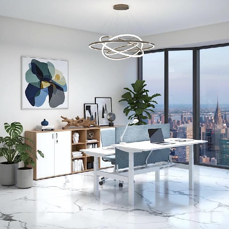 Bureau Bench réglable en hauteur TRAM - Mobel Linea - 120, Blanc, Blanc_5