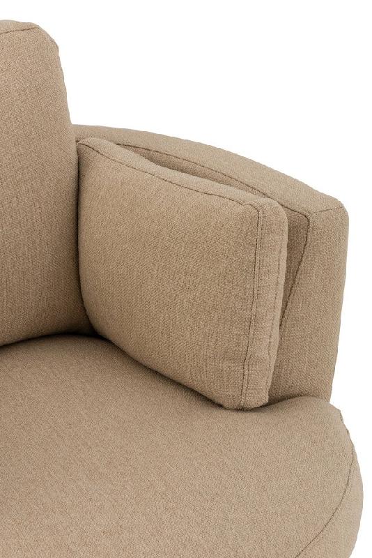 Fauteuil pivotant Kodina beige - Confort et élégance avec revêtement en tissu soyeux_5