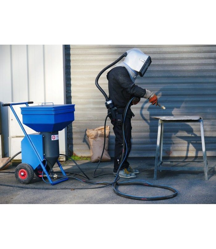 Sableuse aérogommeuse avec dimensions 100 x 59 x 45 cm