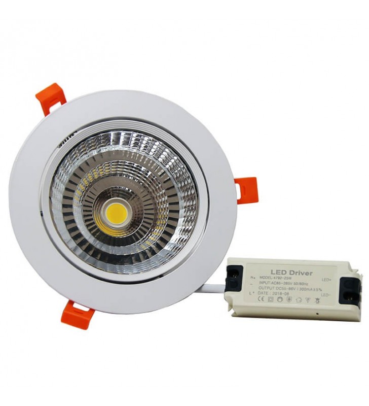 Downlight LED encastré 25W - orientable 120º - design moderne - réf DOGP25W6K_5