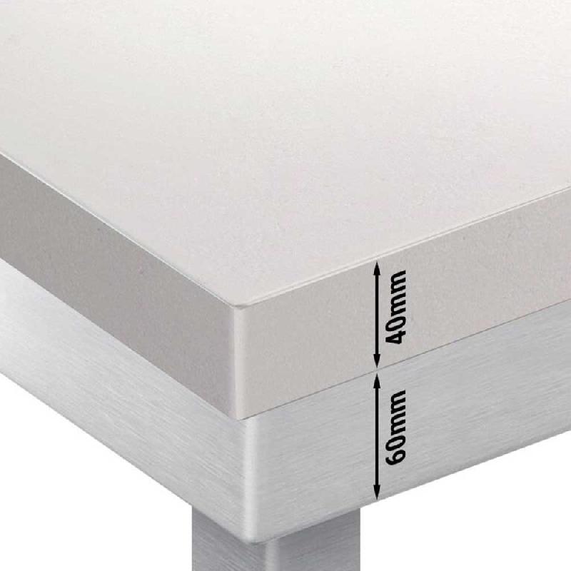 Table inox de découpe avec plan blanc - Profondeur 600 mm | Ggm - 1500_5