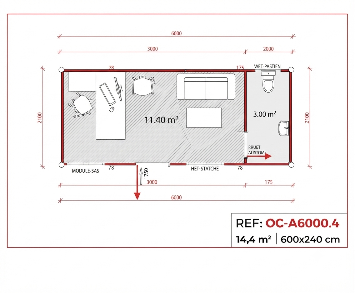 Structure modulaire isolée et polyvalente pour usage professionnel
